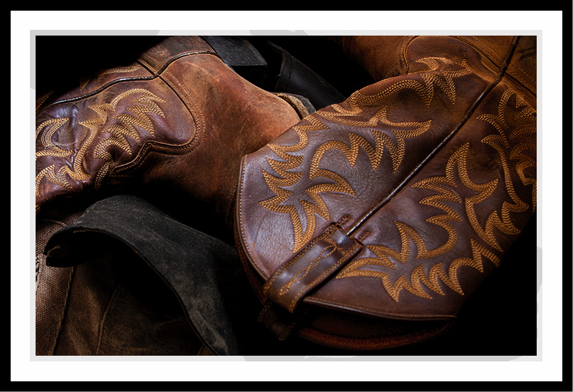 Close up of cowboy boots.